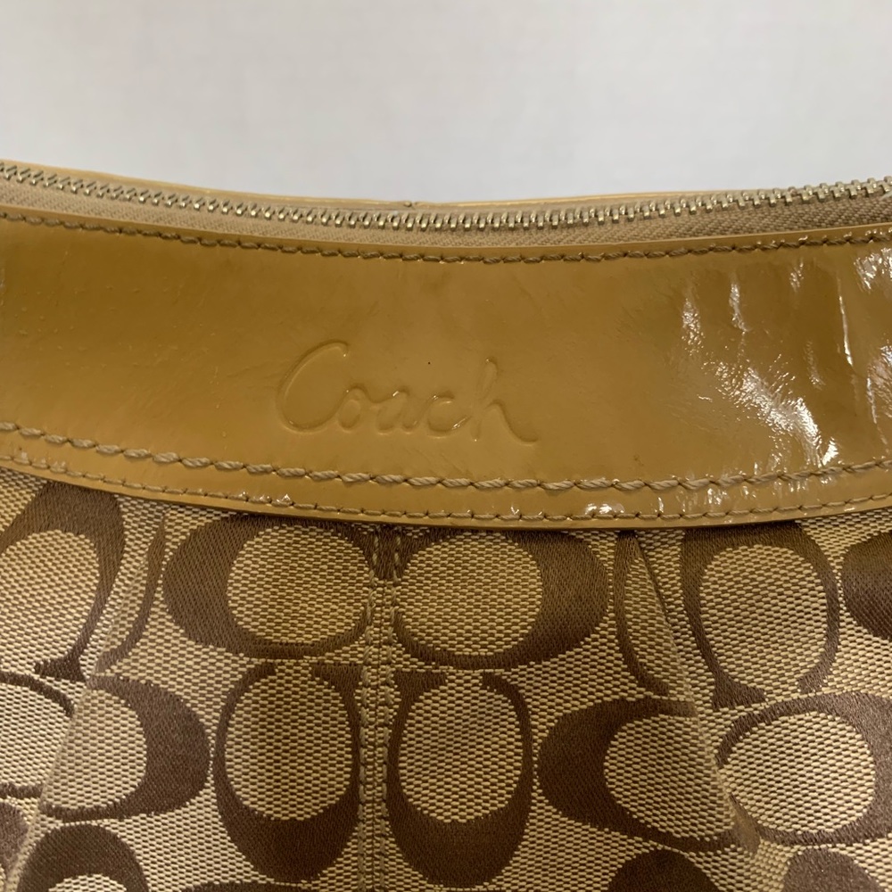 Soho Large Brown F13741 Brown Canvas Hobo Bag - Picture 5 of 5